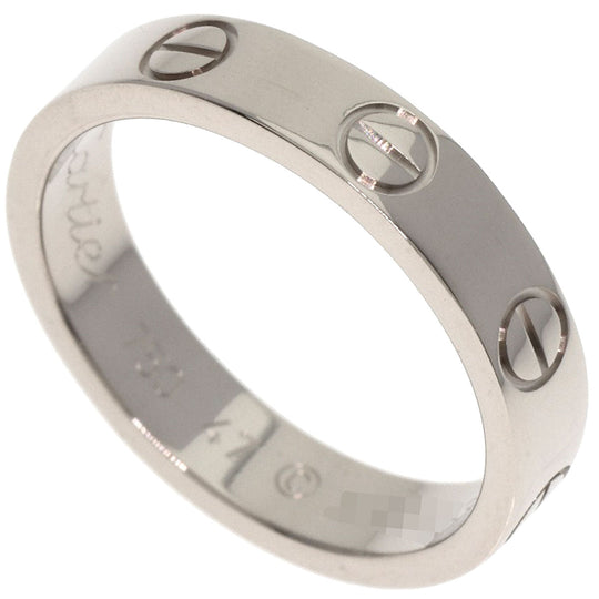 CARTIER Ring K18WG Silver Mini Love Ring #47 Women Used Authentic