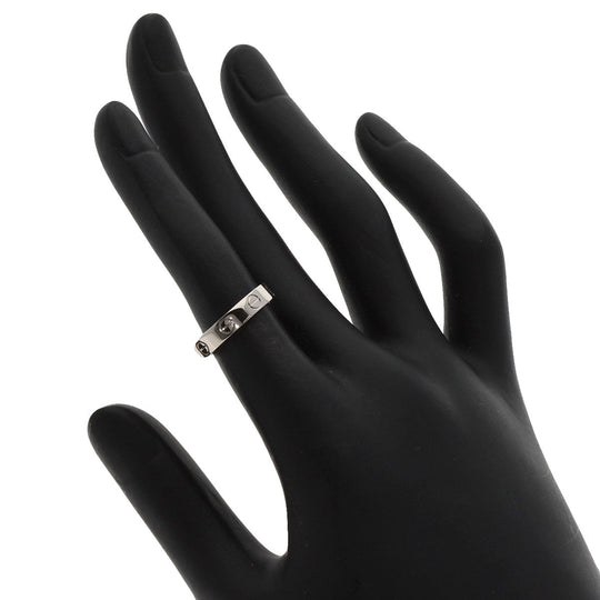 CARTIER Ring K18WG Silver Mini Love Ring #47 Women Used Authentic