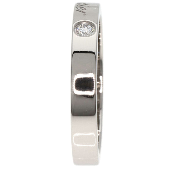 CARTIER Ring PT950 Silver Engraved 2P Diamond #50 Women Used Authentic