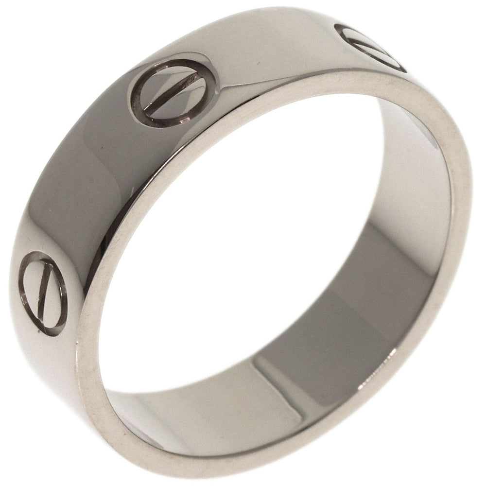 CARTIER Ring K18WG Silver Love Ring #62 Women Used Authentic
