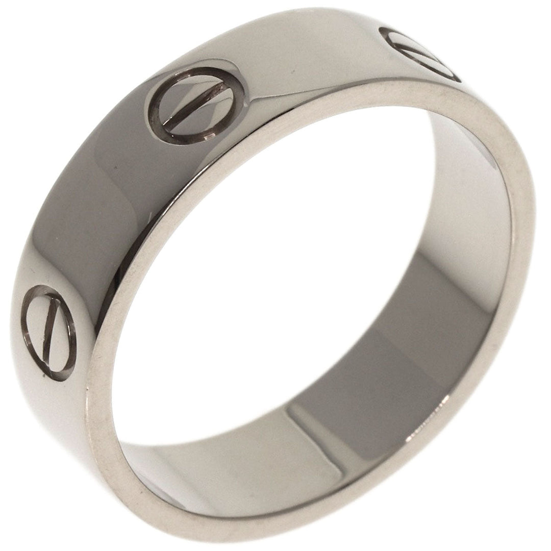 CARTIER Ring K18WG Silver Love Ring #62 Women Used Authentic