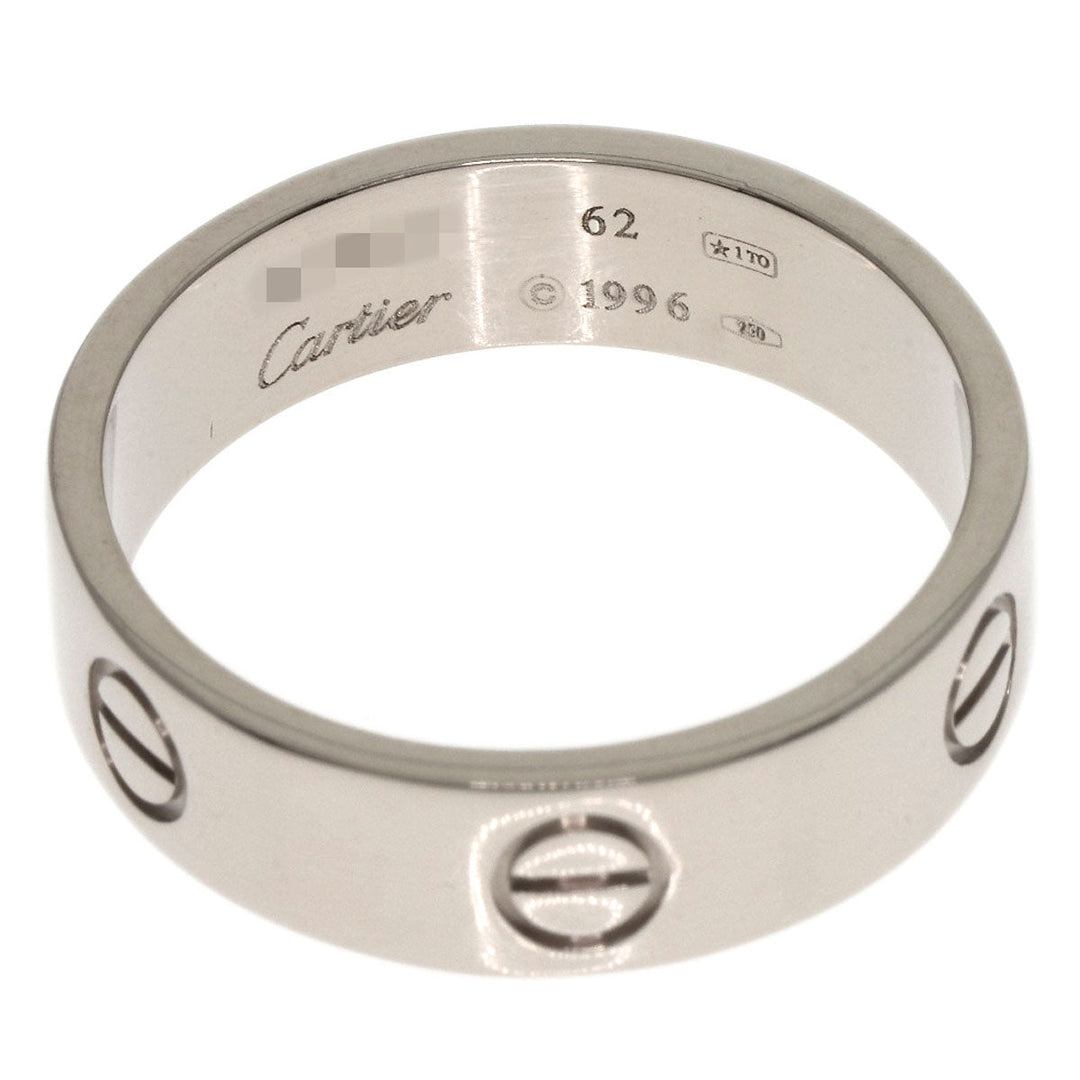 CARTIER Ring K18WG Silver Love Ring #62 Women Used Authentic