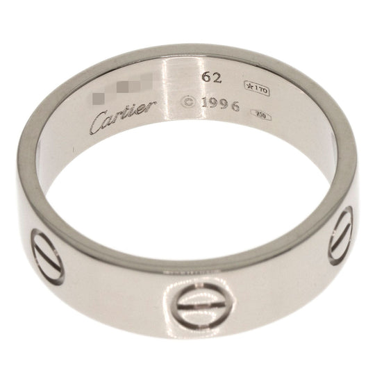 CARTIER Ring K18WG Silver Love Ring #62 Women Used Authentic