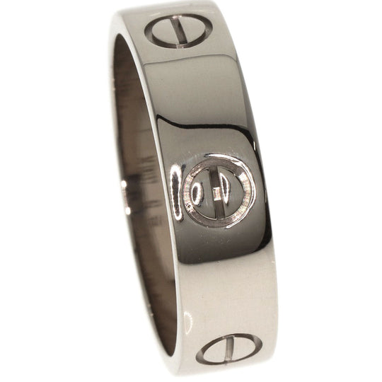 CARTIER Ring K18WG Silver Love Ring #62 Women Used Authentic