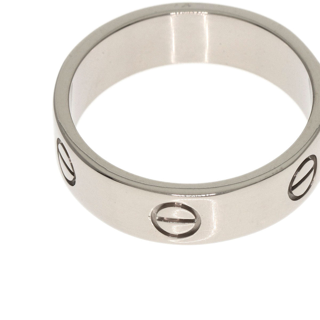 CARTIER Ring K18WG Silver Love Ring #62 Women Used Authentic