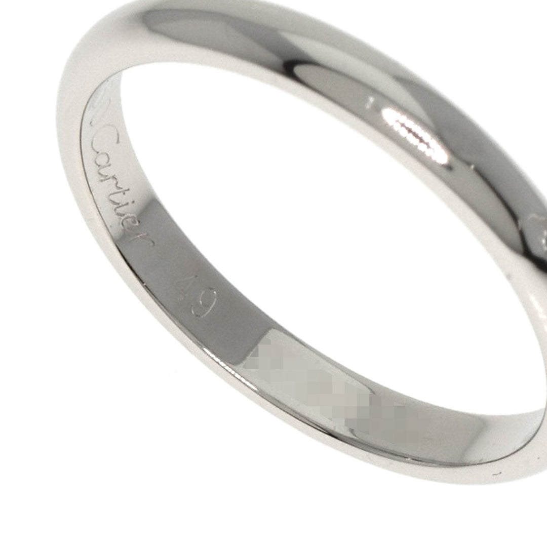 CARTIER Ring PT950 Silver Classic Wedding Band #49 Women Used Authentic