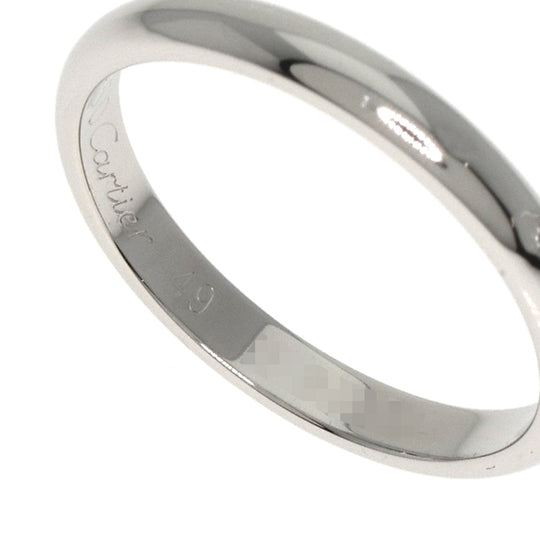 CARTIER Ring PT950 Silver Classic Wedding Band #49 Women Used Authentic