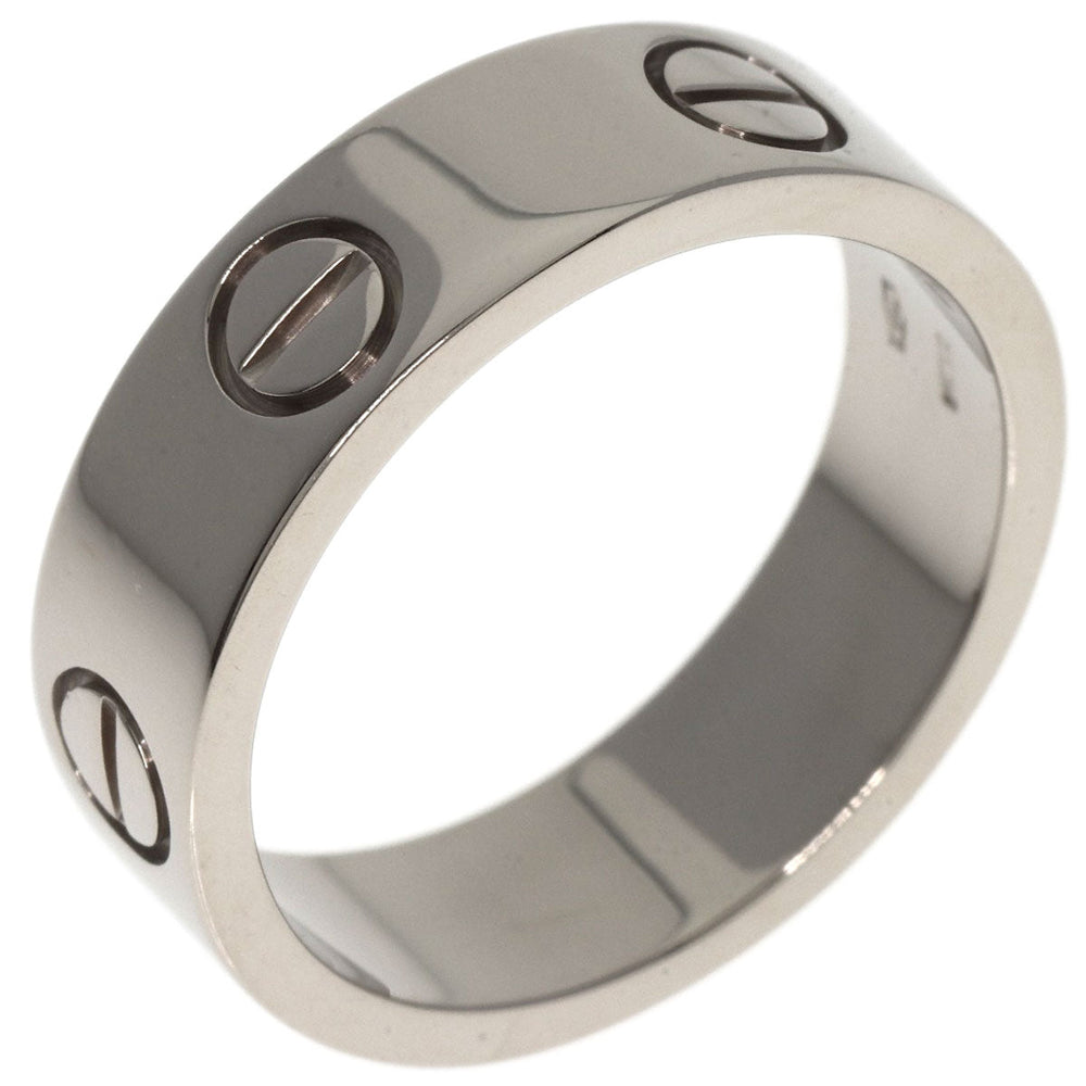 CARTIER Ring K18WG Silver Love Ring #53 Women Used Authentic