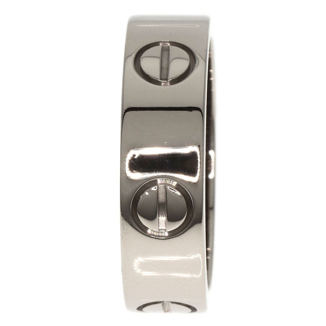 CARTIER Ring K18WG Silver Love Ring #53 Women Used Authentic
