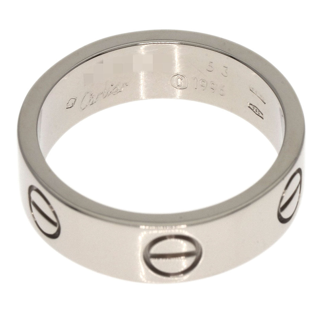 CARTIER Ring K18WG Silver Love Ring #53 Women Used Authentic