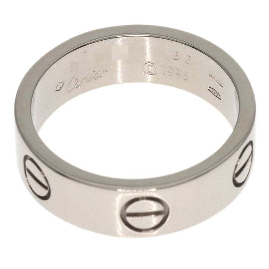 CARTIER Ring K18WG Silver Love Ring #53 Women Used Authentic