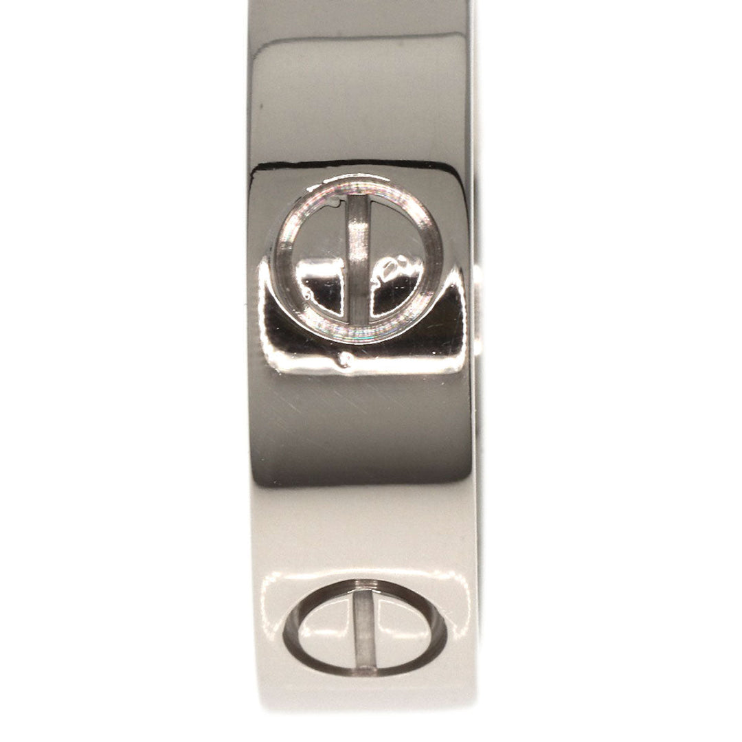 CARTIER Ring K18WG Silver Love Ring #53 Women Used Authentic