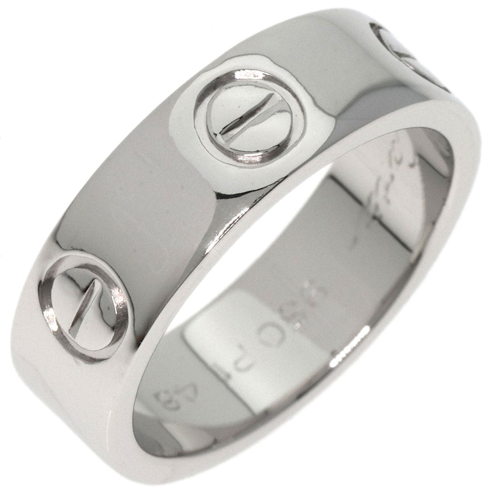CARTIER Ring PT950 Silver Love Ring #48 Women Used Authentic