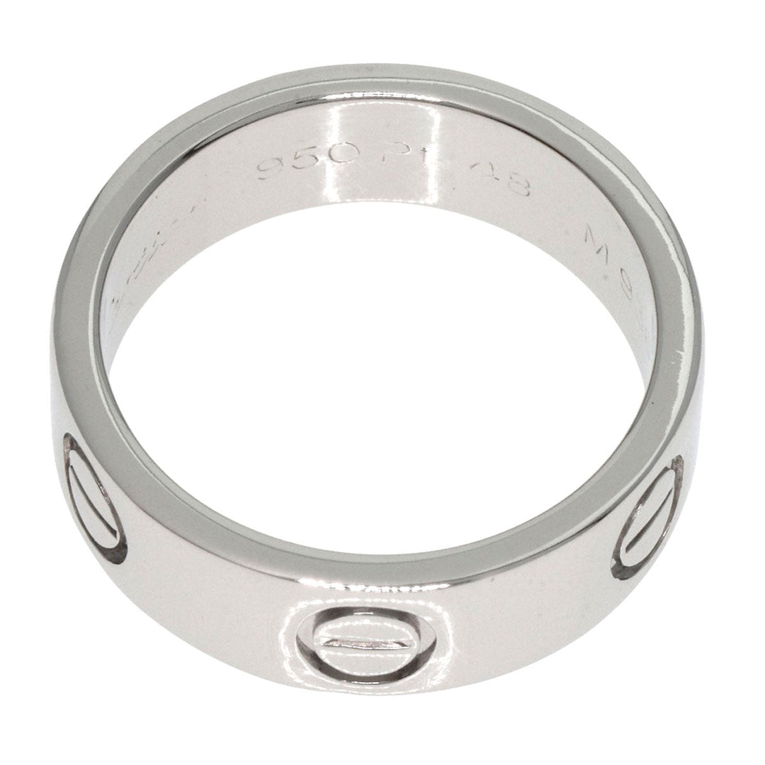 CARTIER Ring PT950 Silver Love Ring #48 Women Used Authentic