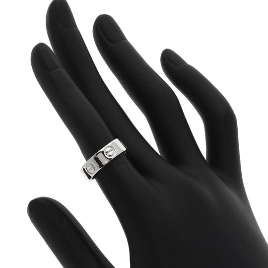 CARTIER Ring PT950 Silver Love Ring #48 Women Used Authentic