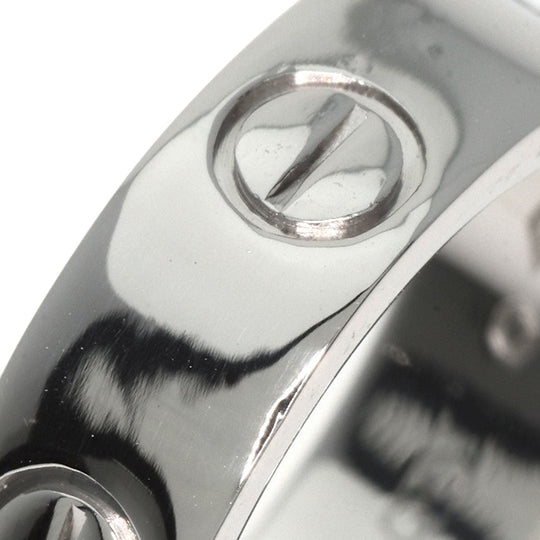 CARTIER Ring PT950 Silver Love Ring #48 Women Used Authentic
