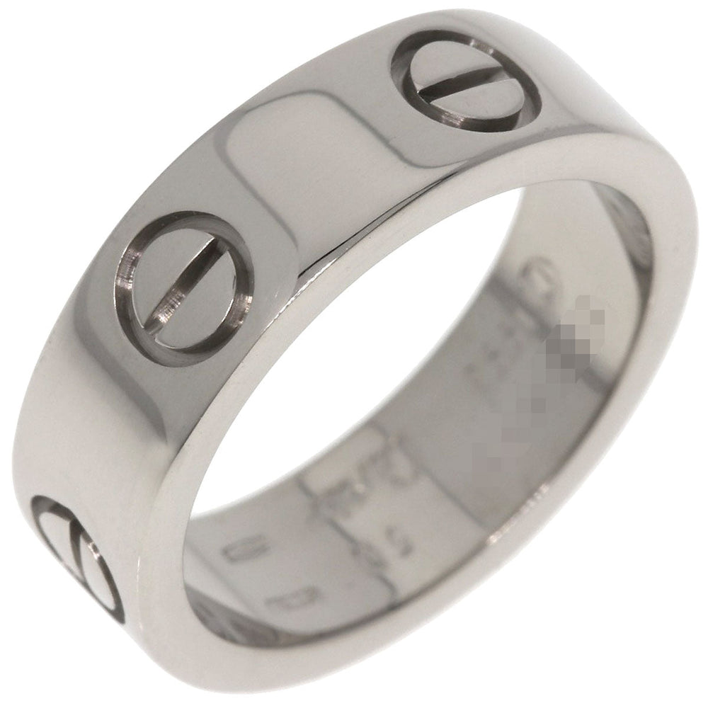 CARTIER Ring K18WG Silver Love Ring #50 Women Used Authentic