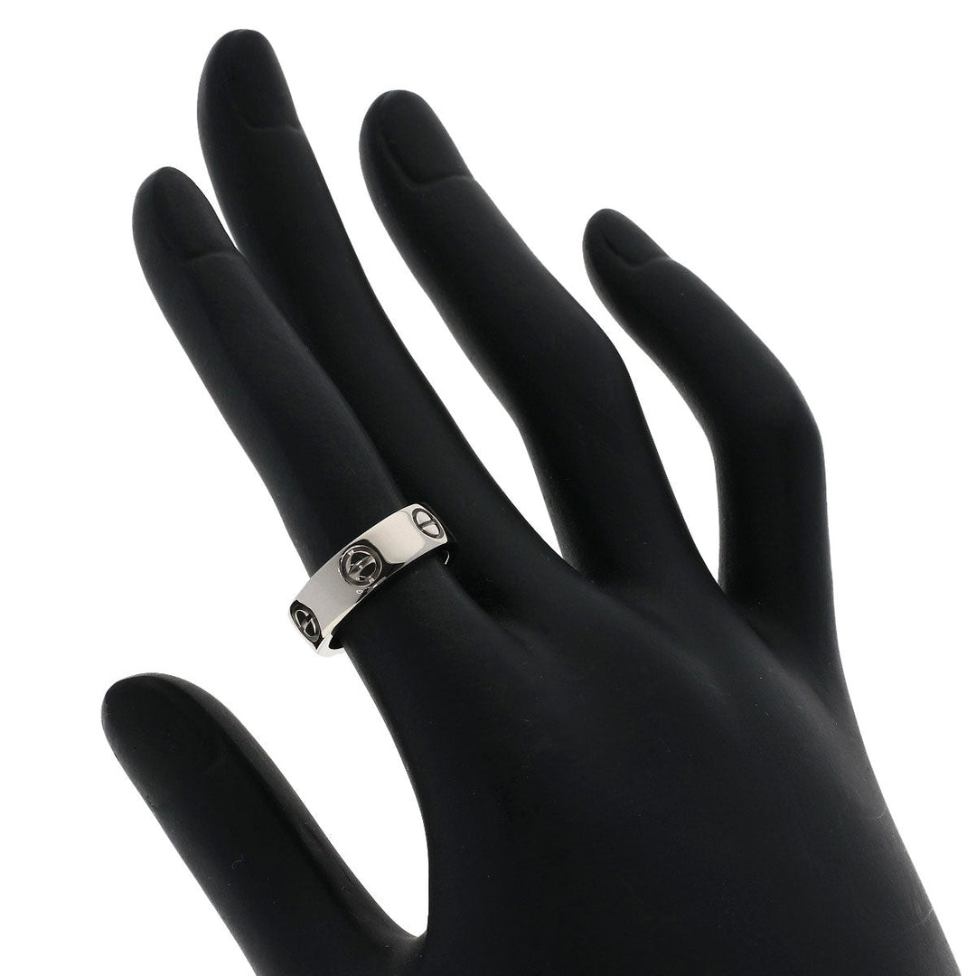 CARTIER Ring K18WG Silver Love Ring #50 Women Used Authentic