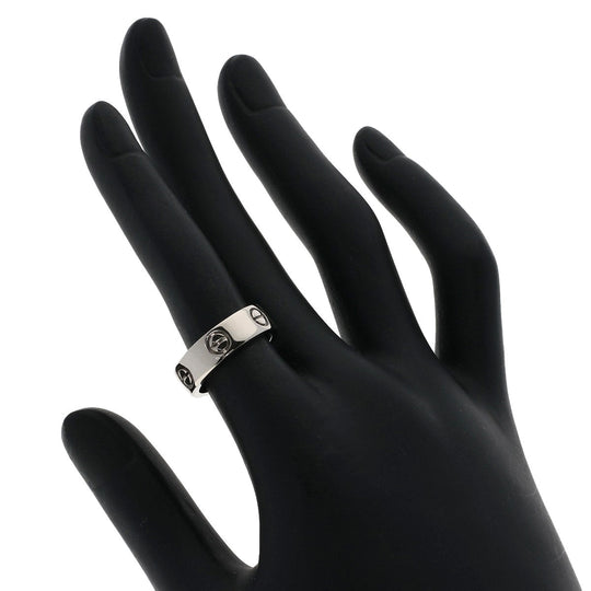 CARTIER Ring K18WG Silver Love Ring #50 Women Used Authentic