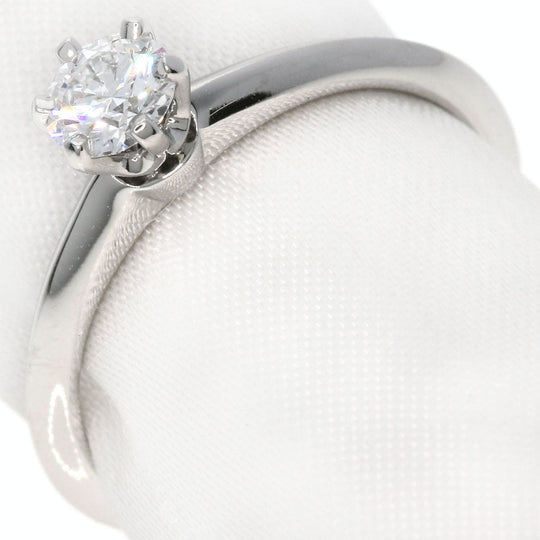 TIFFANY&Co. Ring PT950 Silver solitaire diamond knife edge Women Used Authentic