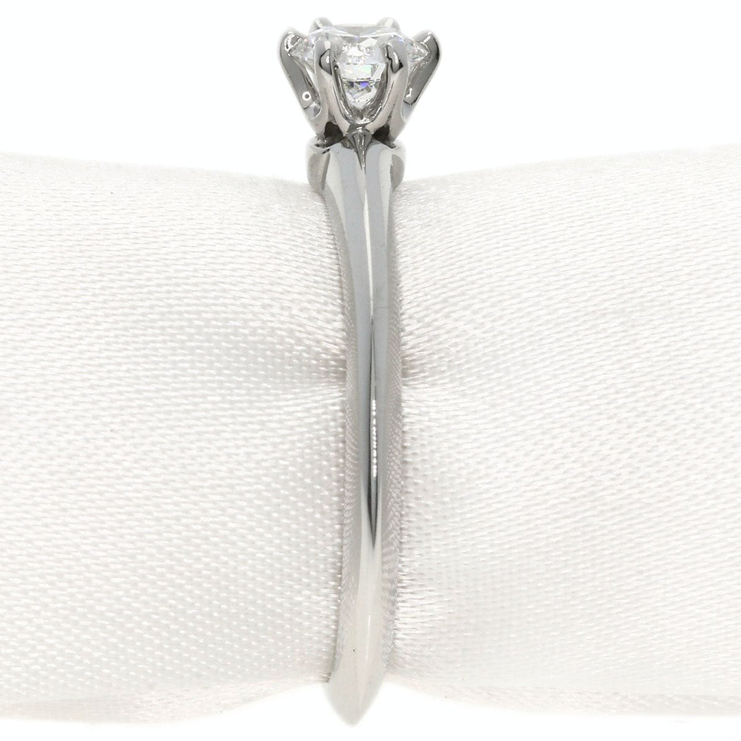 TIFFANY&Co. Ring PT950 Silver solitaire diamond knife edge Women Used Authentic