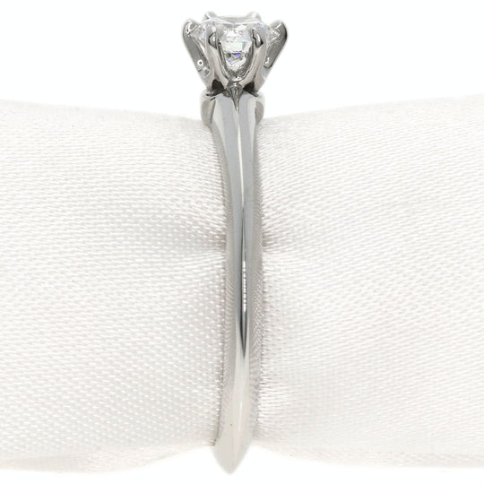 TIFFANY&Co. Ring PT950 Silver solitaire diamond knife edge Women Used Authentic