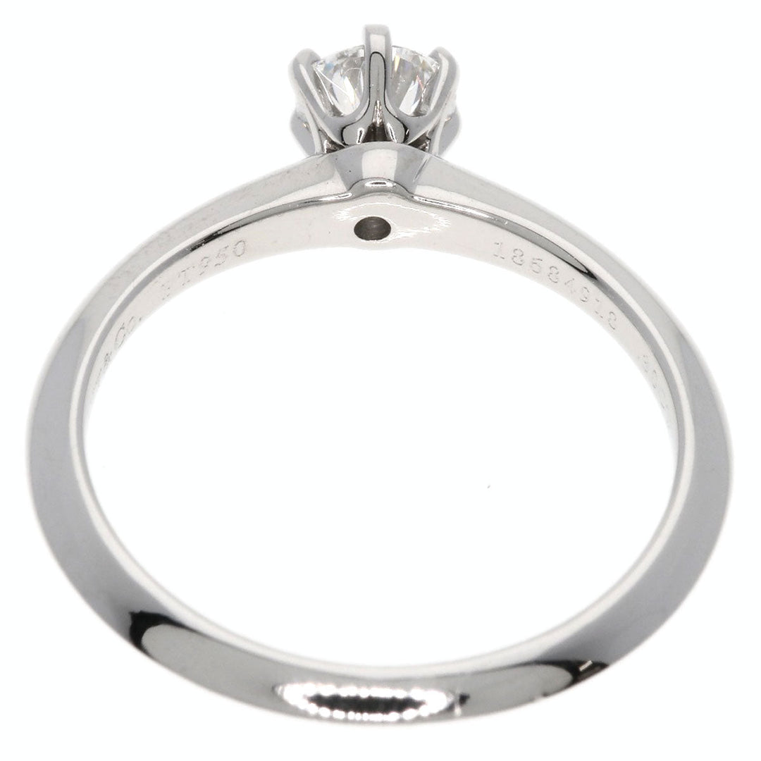 TIFFANY&Co. Ring PT950 Silver solitaire diamond knife edge Women Used Authentic