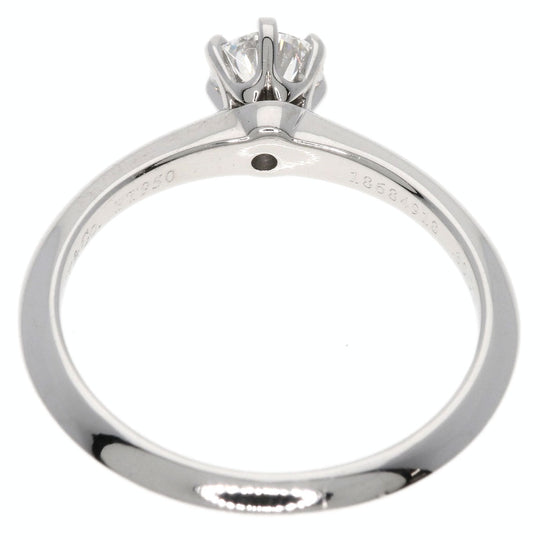 TIFFANY&Co. Ring PT950 Silver solitaire diamond knife edge Women Used Authentic