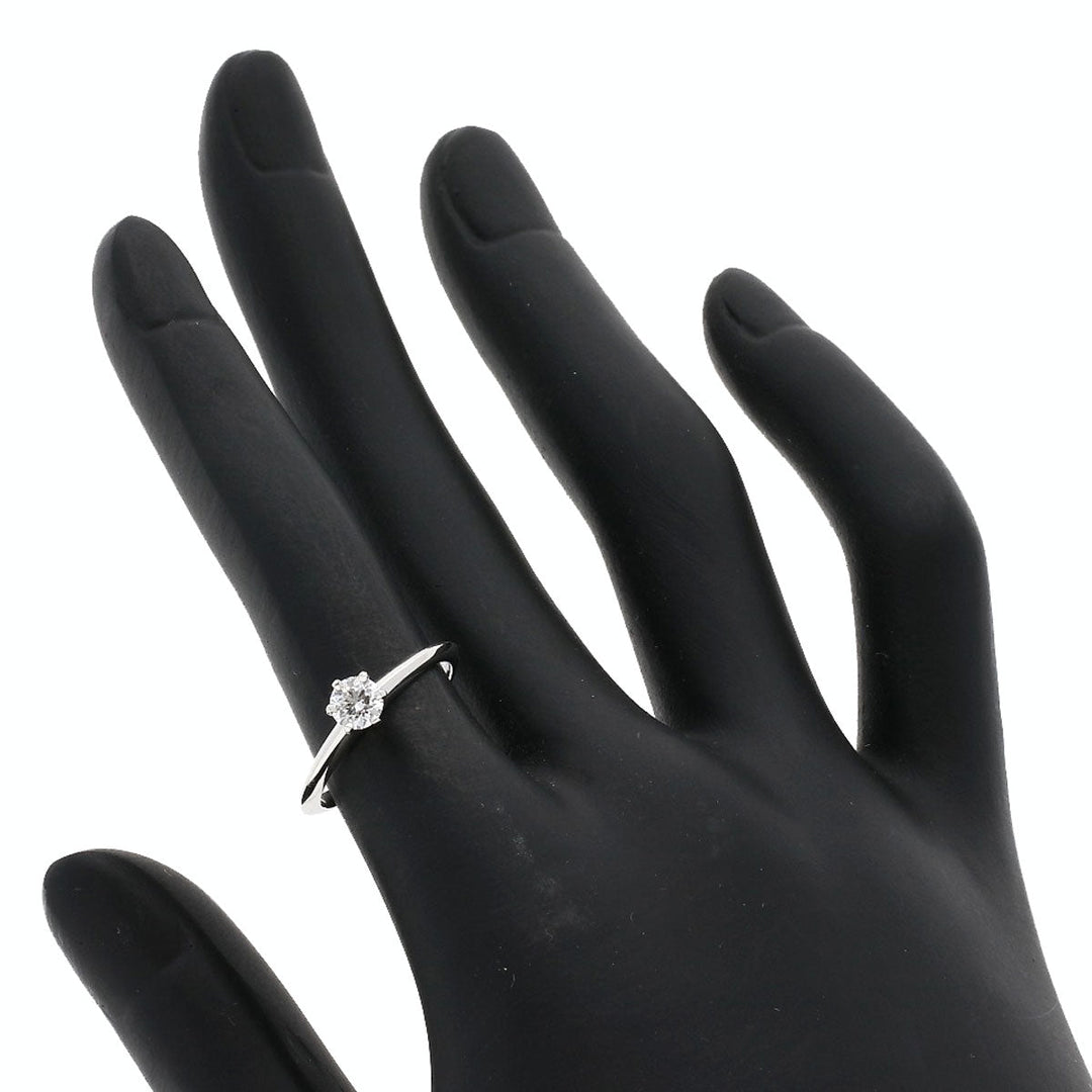 TIFFANY&Co. Ring PT950 Silver solitaire diamond knife edge Women Used Authentic
