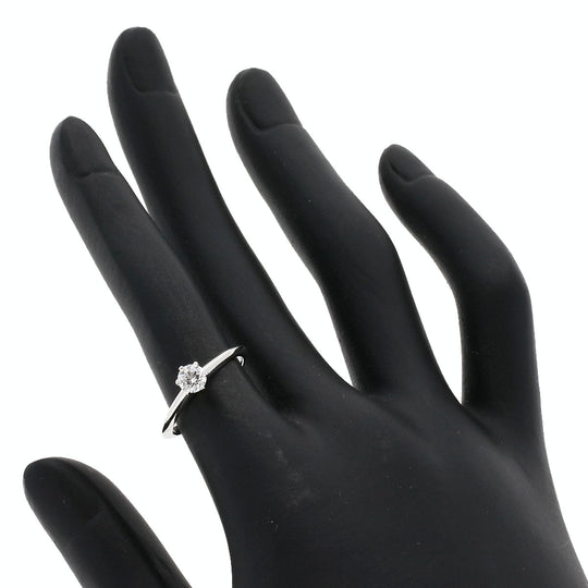 TIFFANY&Co. Ring PT950 Silver solitaire diamond knife edge Women Used Authentic