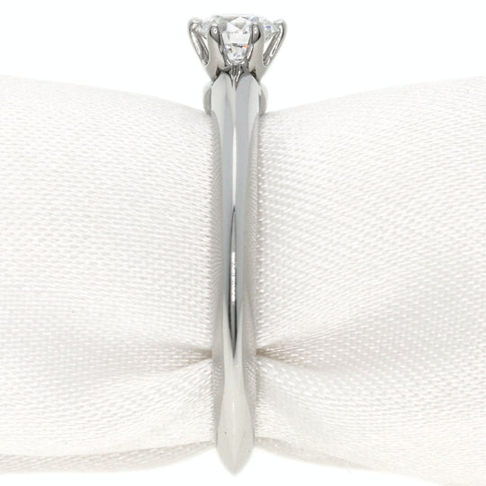 TIFFANY&Co. Ring PT950 Silver solitaire diamond knife edge Women Used Authentic