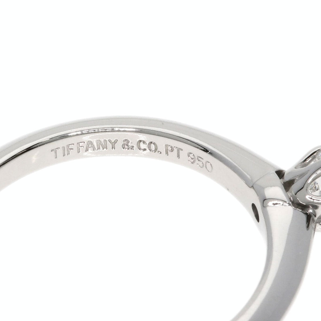 TIFFANY&Co. Ring PT950 Silver solitaire diamond knife edge Women Used Authentic