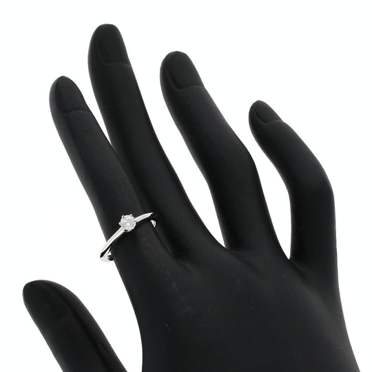 TIFFANY&Co. Ring PT950 Silver solitaire diamond knife edge Women Used Authentic