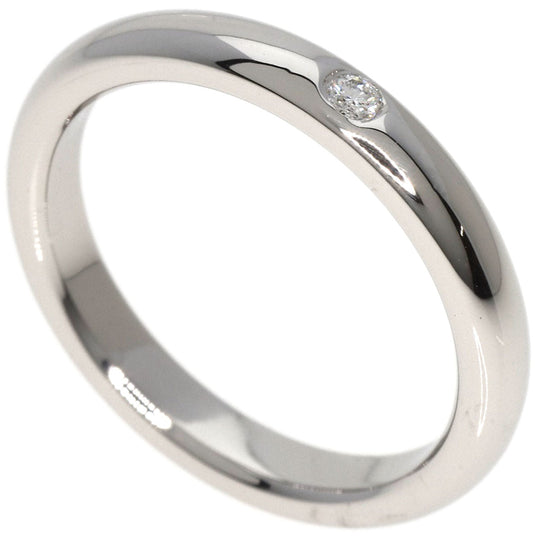TIFFANY&Co. Ring PT950 Silver Stacking band 1P diamond Women Used Authentic