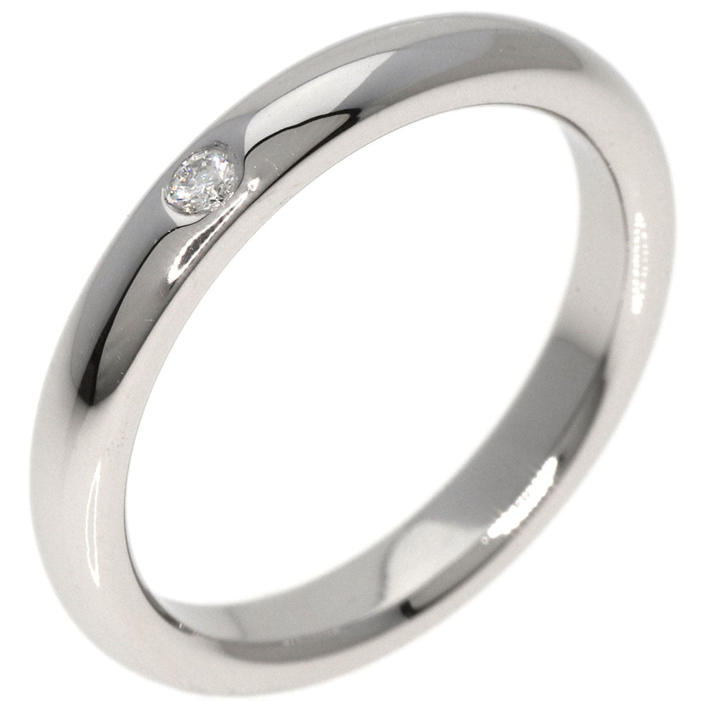 TIFFANY&Co. Ring PT950 Silver Stacking band 1P diamond Women Used Authentic
