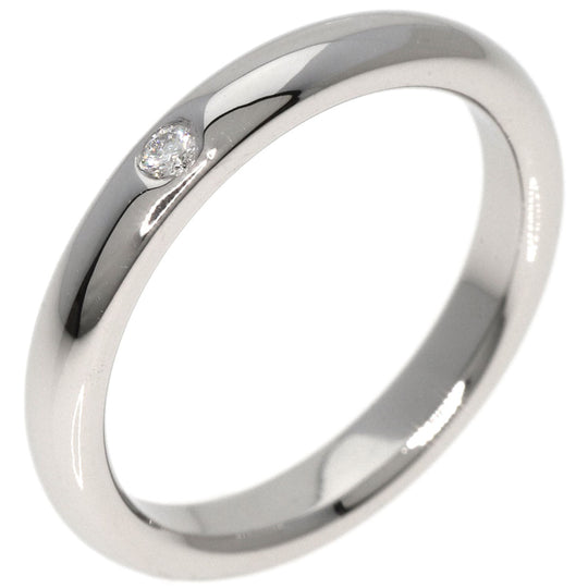 TIFFANY&Co. Ring PT950 Silver Stacking band 1P diamond Women Used Authentic