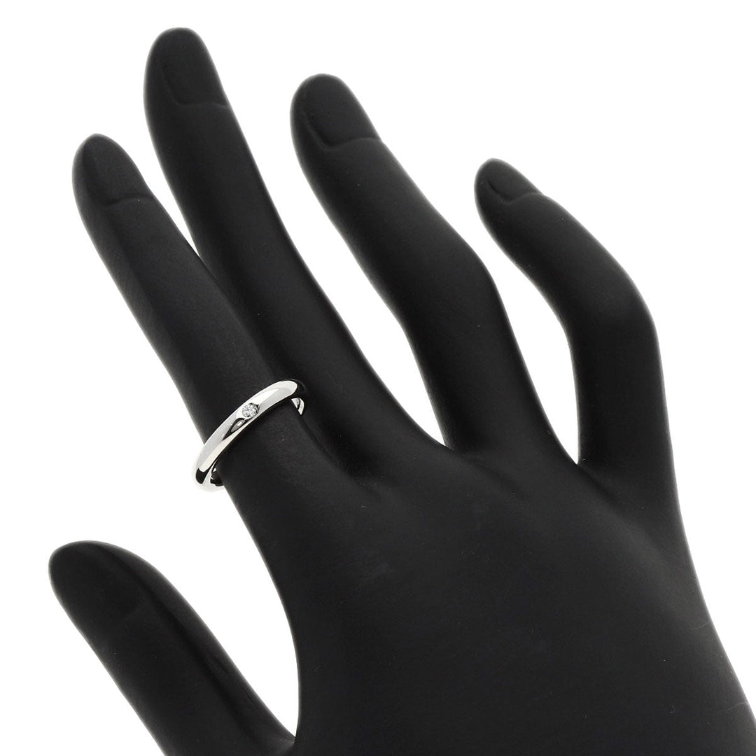 TIFFANY&Co. Ring PT950 Silver Stacking band 1P diamond Women Used Authentic