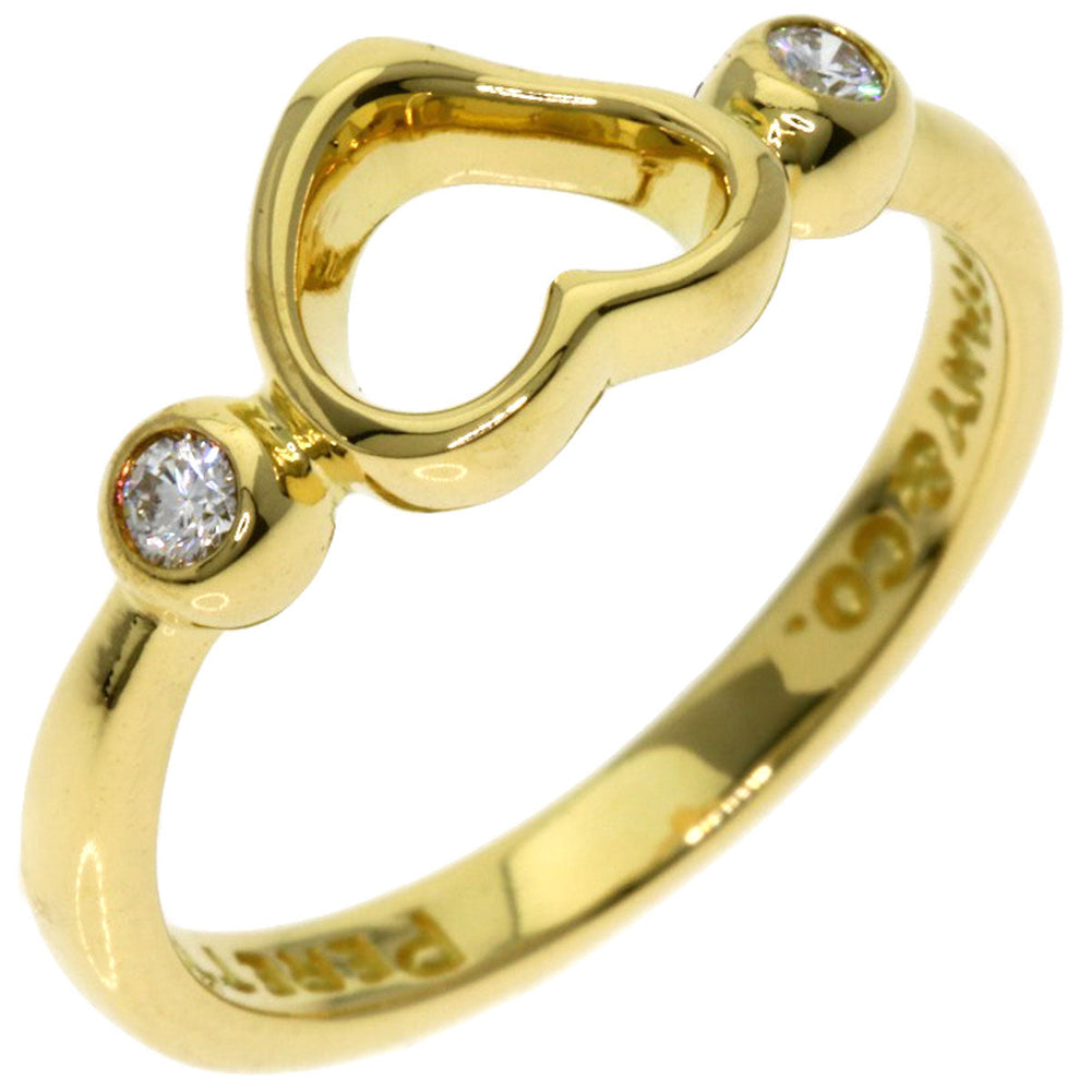 TIFFANY&Co. Ring 18K Yellow Gold gold Open Heart 2P Diamond