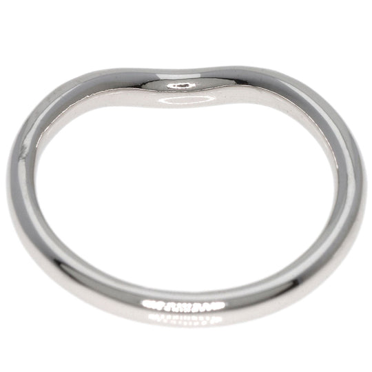 TIFFANY&Co. Ring PT950 Silver Curved band diamond Women Used Authentic