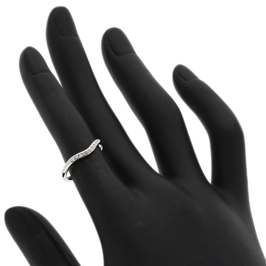 TIFFANY&Co. Ring PT950 Silver Curved band diamond Women Used Authentic