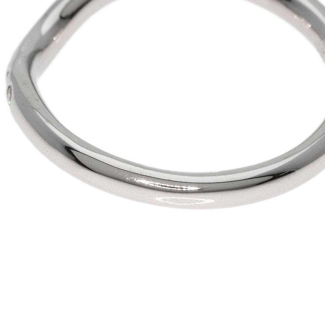 TIFFANY&Co. Ring PT950 Silver Curved band diamond Women Used Authentic