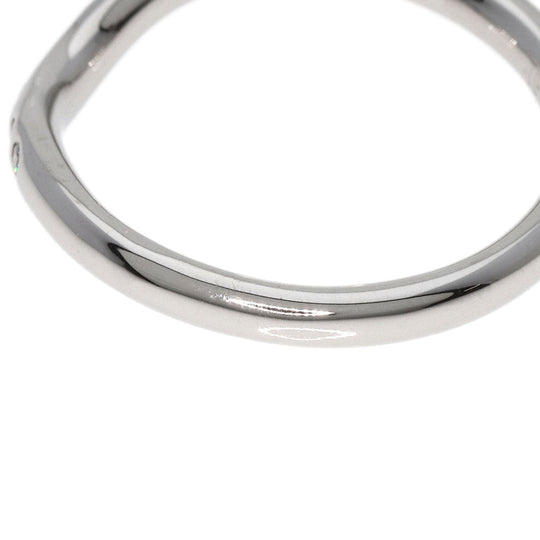 TIFFANY&Co. Ring PT950 Silver Curved band diamond Women Used Authentic