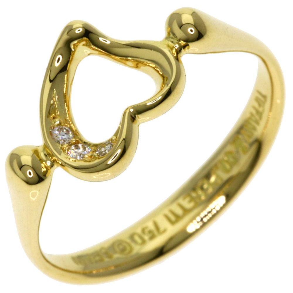 TIFFANY&Co. Ring 18K Yellow Gold gold Open Heart 3P Diamond Women Used Authentic