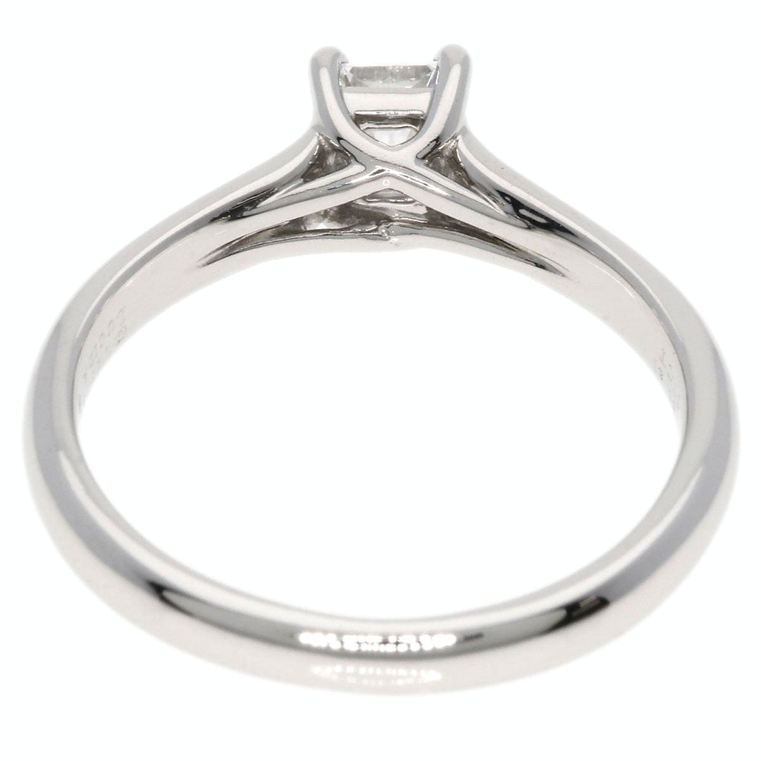 TIFFANY&Co. Ring PT950 Silver Square Princess Diamond Women Used Authentic
