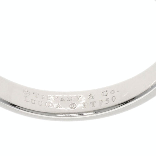 TIFFANY&Co. Ring PT950 Silver Square Princess Diamond Women Used Authentic