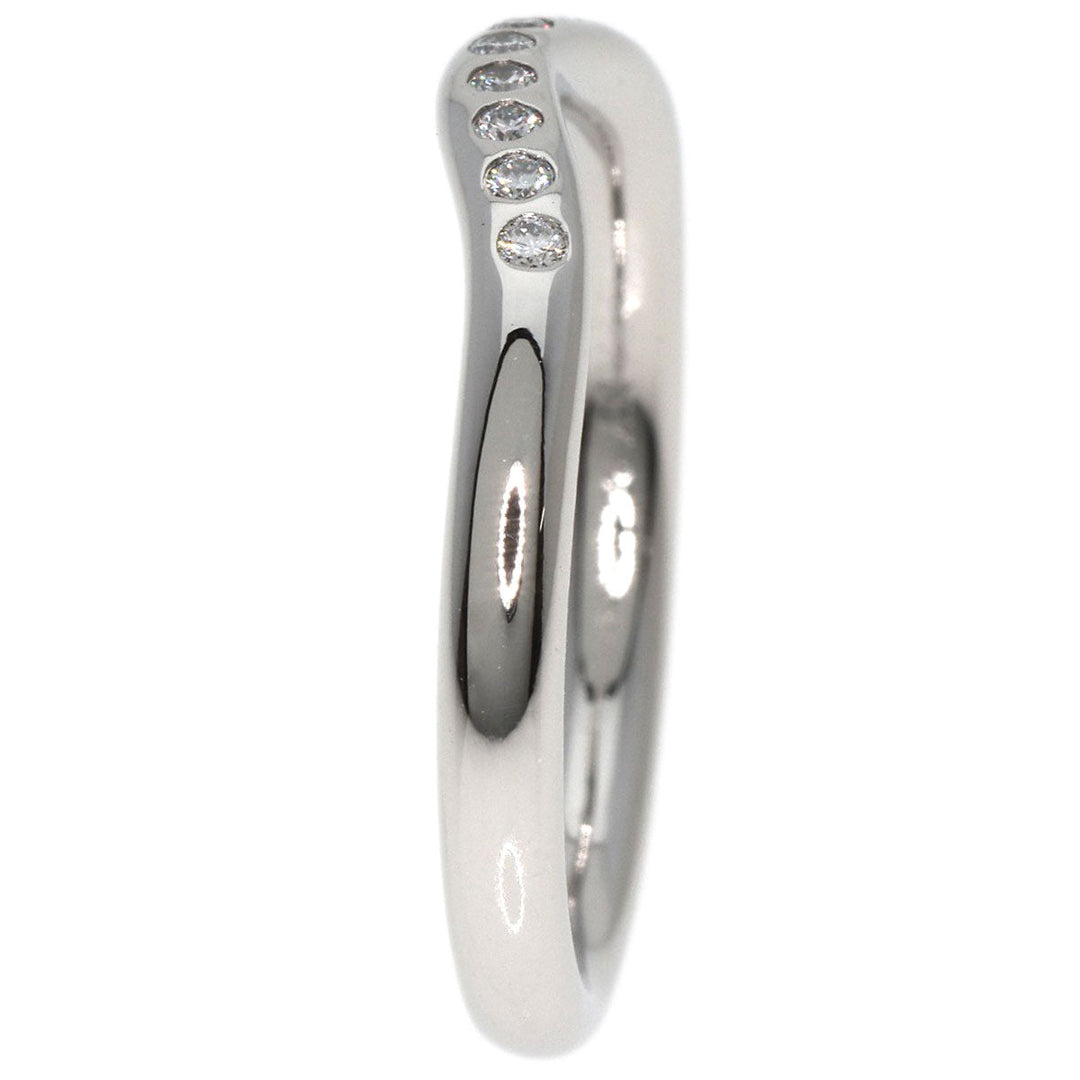 TIFFANY&Co. Ring PT950 Silver Curved band diamond Women Used Authentic
