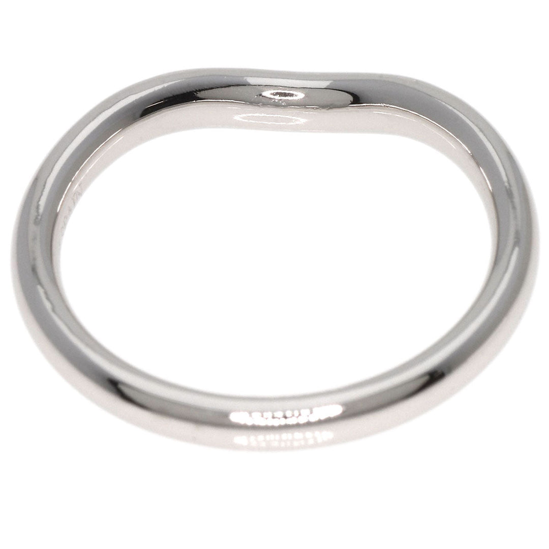 TIFFANY&Co. Ring PT950 Silver Curved band diamond Women Used Authentic