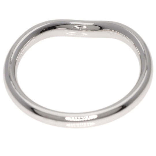 TIFFANY&Co. Ring PT950 Silver Curved band diamond Women Used Authentic