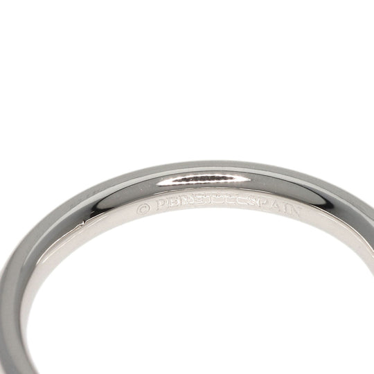 TIFFANY&Co. Ring PT950 Silver Curved band diamond Women Used Authentic