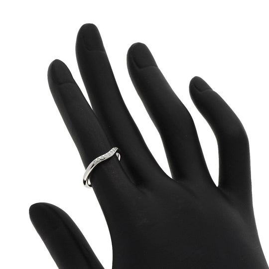 TIFFANY&Co. Ring PT950 Silver Curved band diamond Women Used Authentic